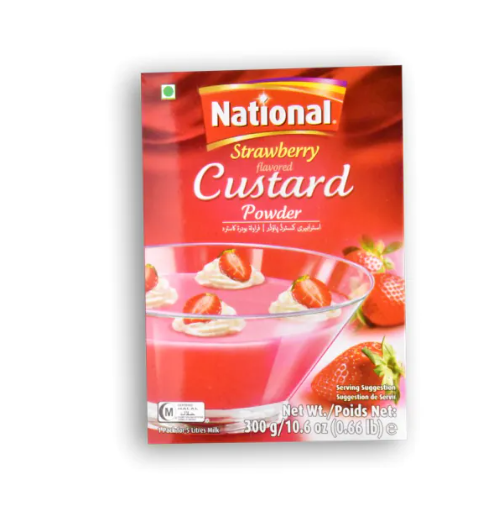 NATIONAL Strawberry Flavoured Custard Powder 10.6 OZ